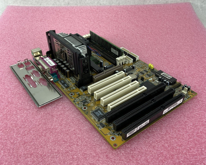Biostar M6TBA Motherboard Intel Pentium III 448MHz 128MB RAM w/Shield 3x ISA