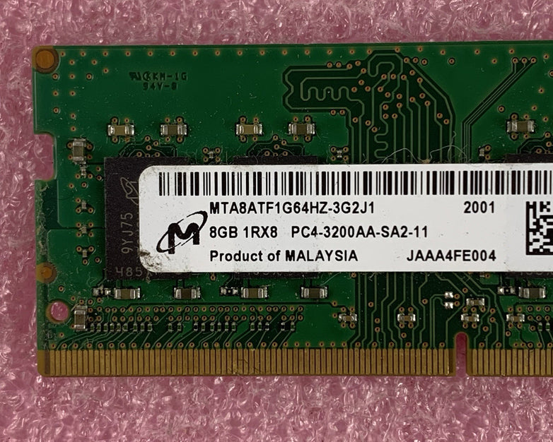 Micron MTA8ATF1G64HZ-3G2J1 8 GB DDR4-3200 PC4-3200AA 260-Pin Laptop Memory Ram