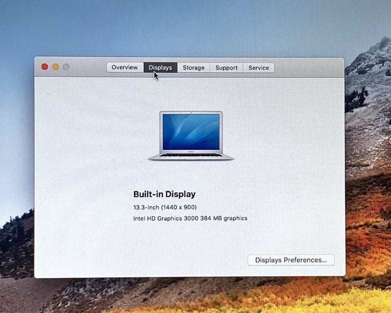 Apple MacBook Air A1369 2011 13" 1.7GHz i5 4GB RAM 250GB SSD os10.13.6 109Cycles