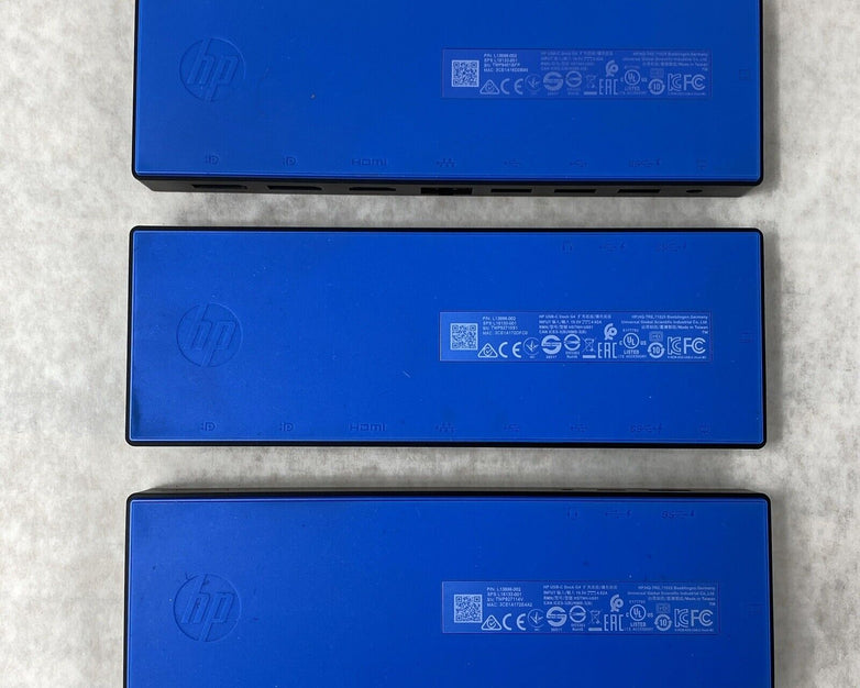 Lot of 3 HP L13898-002 USB-C Dock G4 Blue/Black - Tested