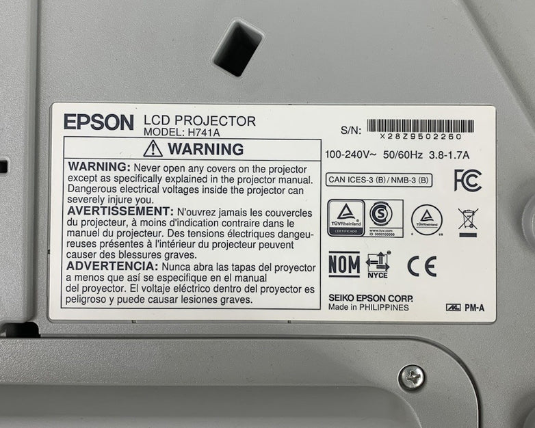 Epson H741A BrightLink 685Wi LCD Projector 5190 Lamp Hours