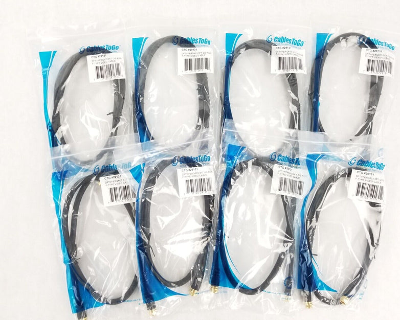Lot of (8) CABLES TO GO 29131 3FT QS RG6 F-Type Video Cable NEW