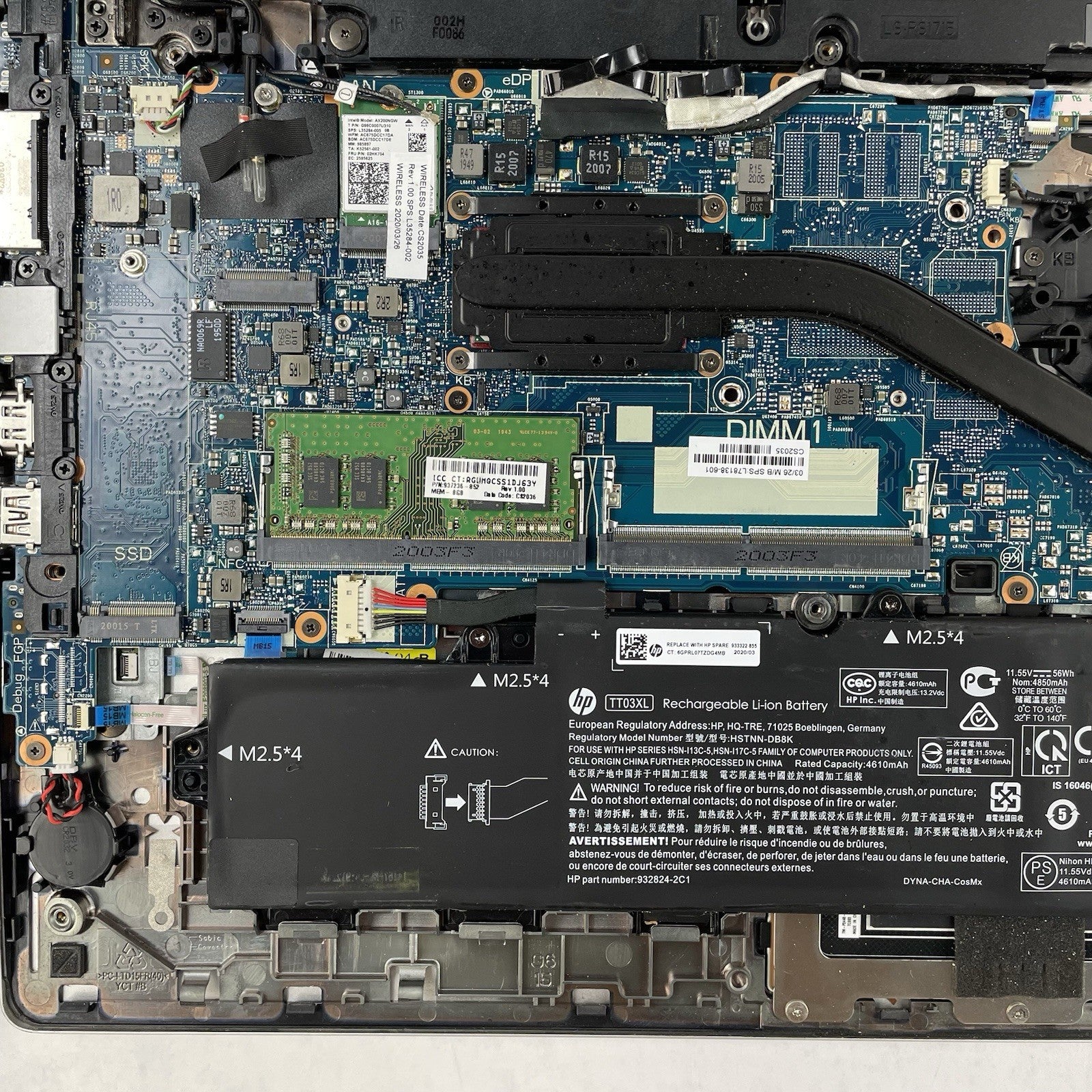 HP EliteBook 850 G6 15.6" i5-8365U 1.60 GHz 8 GB RAM No SSD/OS/AC - Bad DIMM18
