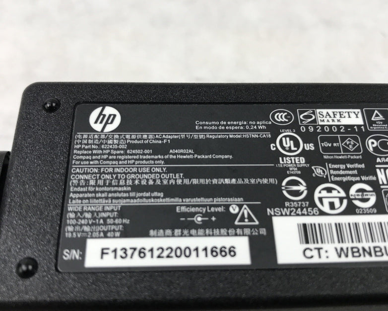 HP HSTNN-CA189 Laptop Charger 60Hz 19.5V 40W 2.05A 622435-002 (Lot of 2)