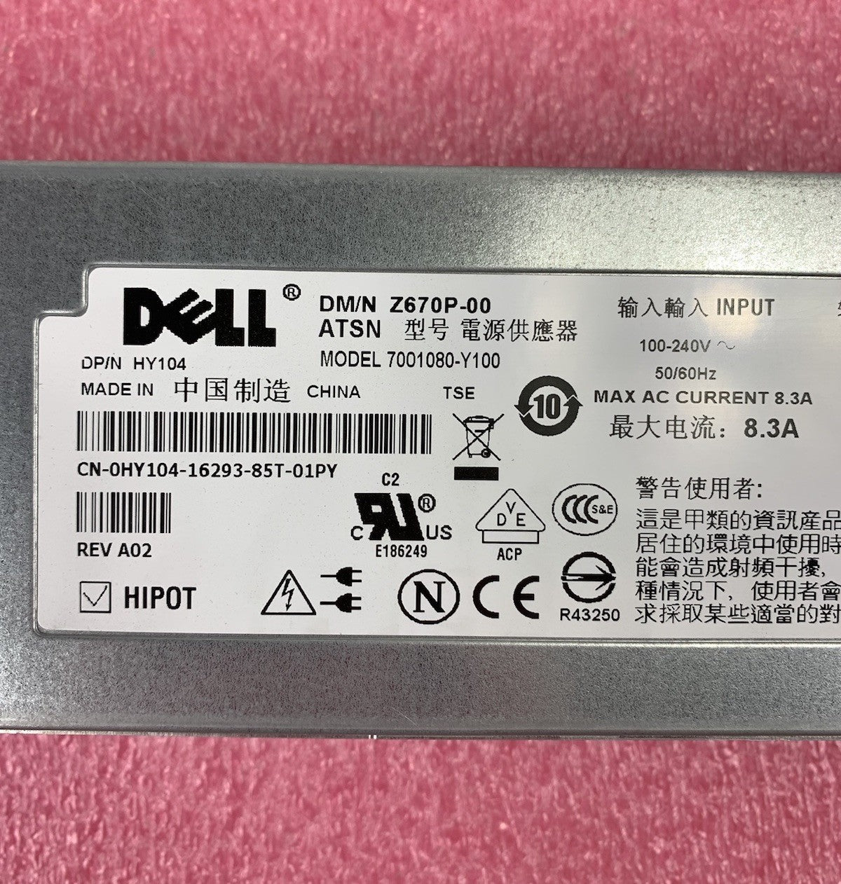 Dell Z670P-00 670W Server Power Supply