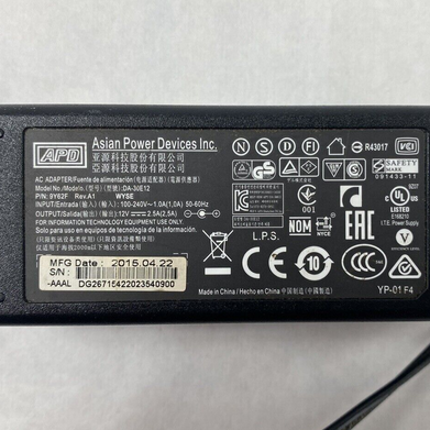 Lot of 5 Asian Power Devices DA-30E12 12V 2.5A 30W AC Adapter