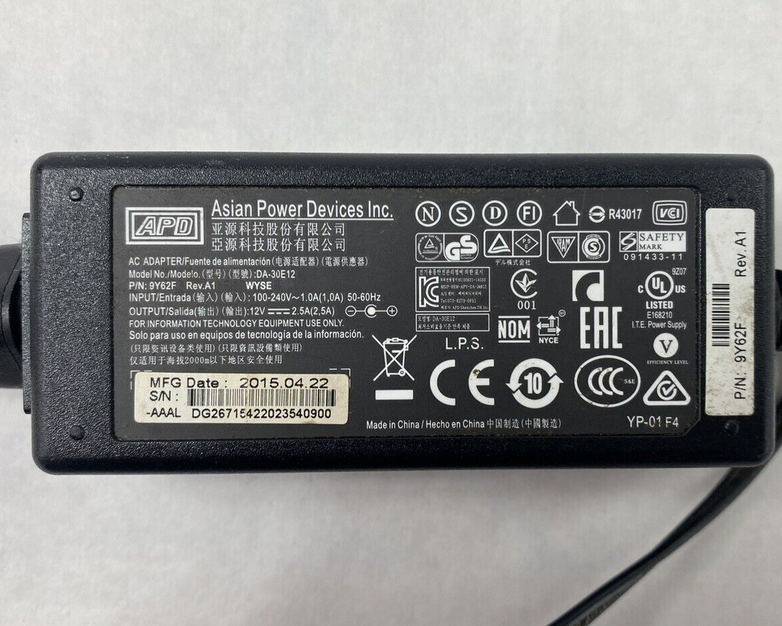 Lot of 5 Asian Power Devices DA-30E12 12V 2.5A 30W AC Adapter