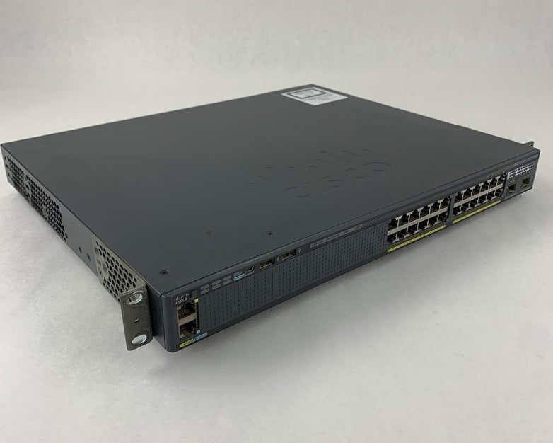 Cisco Catalyst WS-C2960X-24PD-L GigE PoE Switch w/ Stack Card Tested Reset
