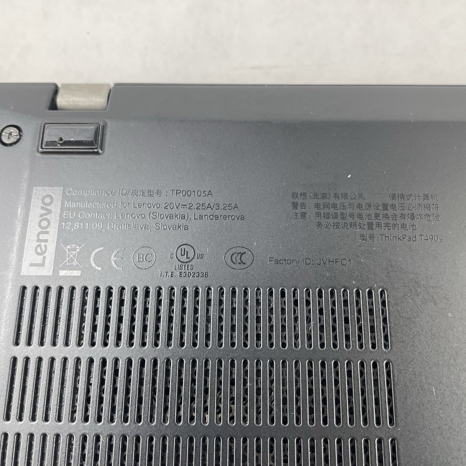 Lenovo ThinkPad T490s 14" i5-8365U 1.60 GHz 8 GB RAM No SSD/OS/AC13