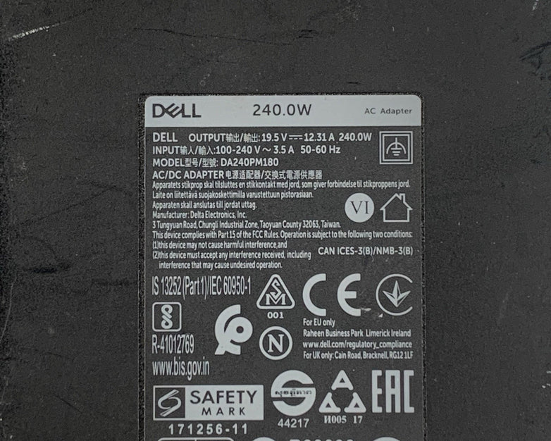 Dell DA240PM180 240W 19.5V 12.31A 7.4mm OEM AC Adapter w/ Cord