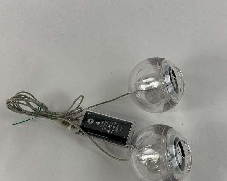 Vintage Apple M7963 Clear Sphere Speakers - Untested
