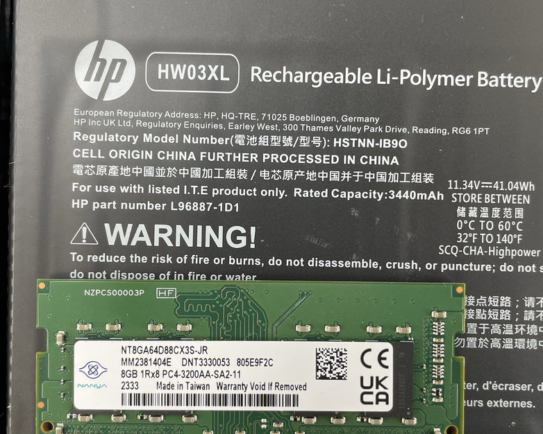 HP Pavilion 15t-eg300 15.6" i7-1355U 3.70 GHz 8 GB RAM No SSD/OS/AC