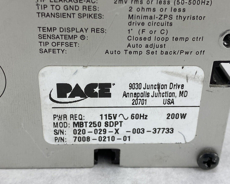 Pace MBT250 SDPT No Power Cord For Parts or Repair