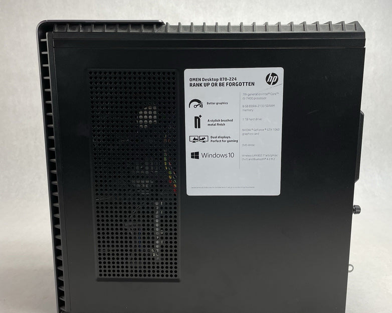 HP Omen 870-244 MT Intel Core i5-7400 3.00 GHz 8 GB RAM GTX1060 3GB No HDD No OS