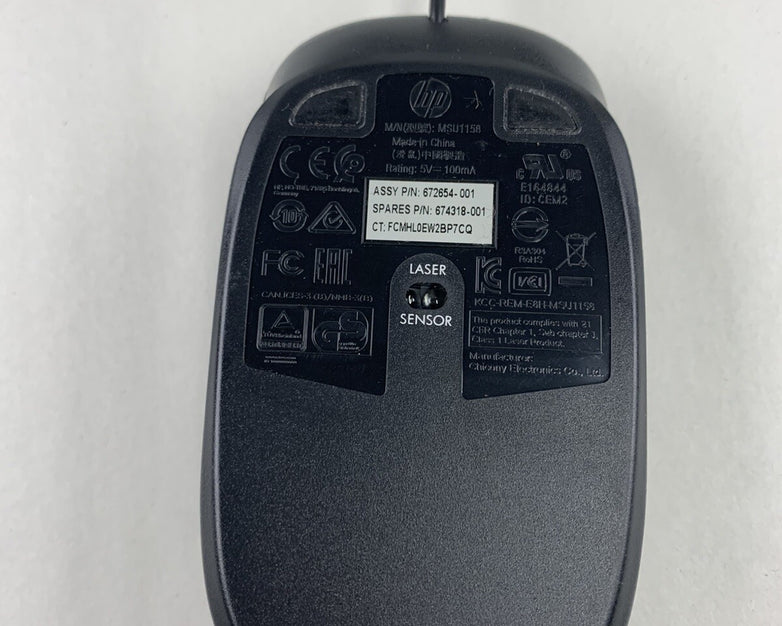 Lot of 3 HP MSU1158 Wired Mouse 672654-001