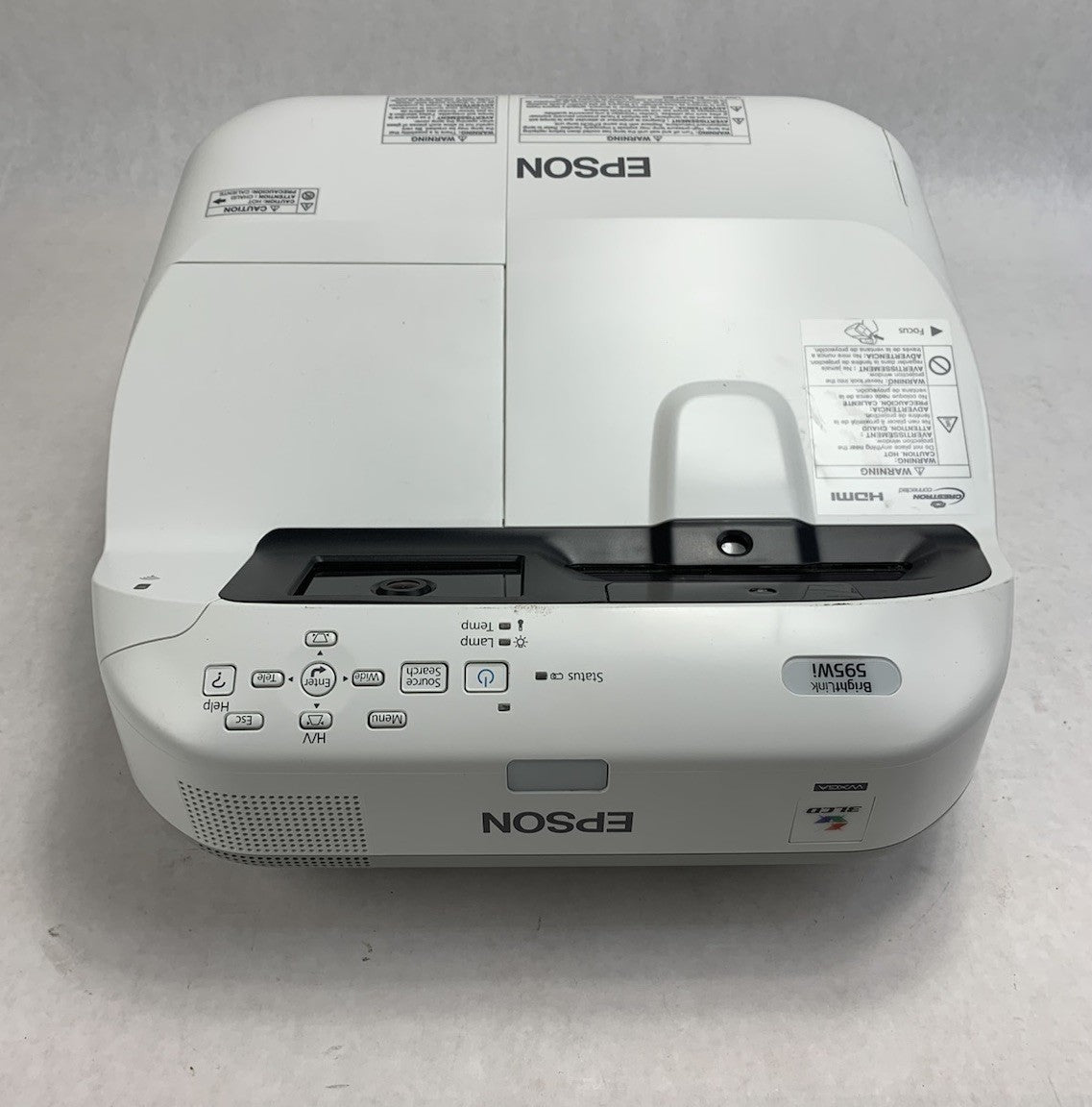 Epson BrightLink 595Wi H599A LCD Projector 2993 Lamp Hours - No Remote Loud Fan3