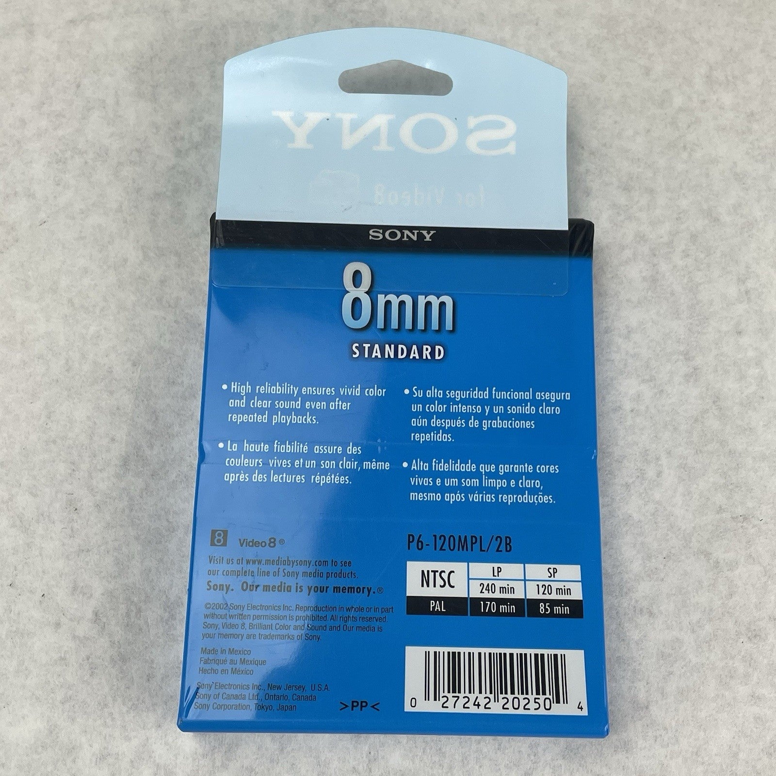 Sony 8mm Set Of 2 Videocassettes. Standard Grade P6-120MPL/2B. New Sealed2