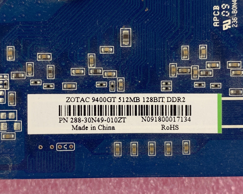 Zotac GeForce 288-30N49-010ZT 9400GT 512MB 128bit DDR2 DVI VGA Video Card