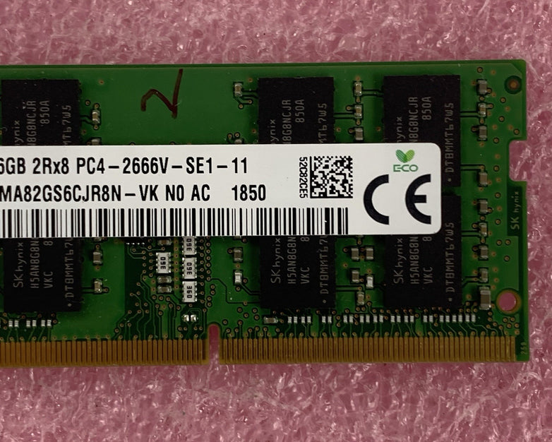 SK Hynix HMA82GS6CJR8N-VK 16 GB 2RX8 PC4-2666V-SE1-11  SODIMM Laptop Memory Ram
