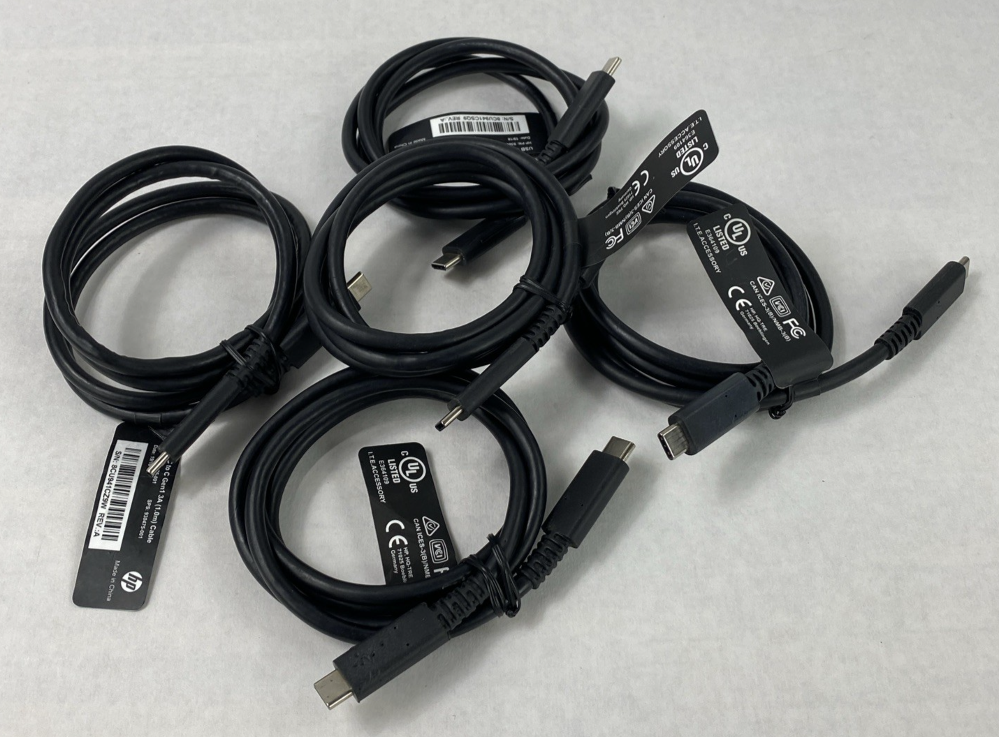 HP 930475-001 USB Type-C Male to Male Cable Lot of 5