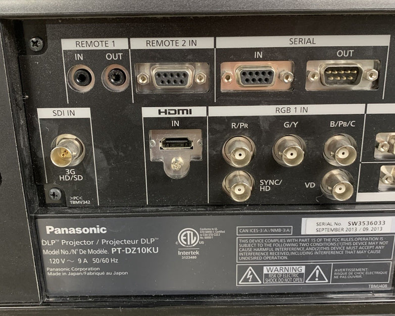 Panasonic PT-DZ10KU WUXGA DLP Lamp Projector - Tested No Lens No Remote