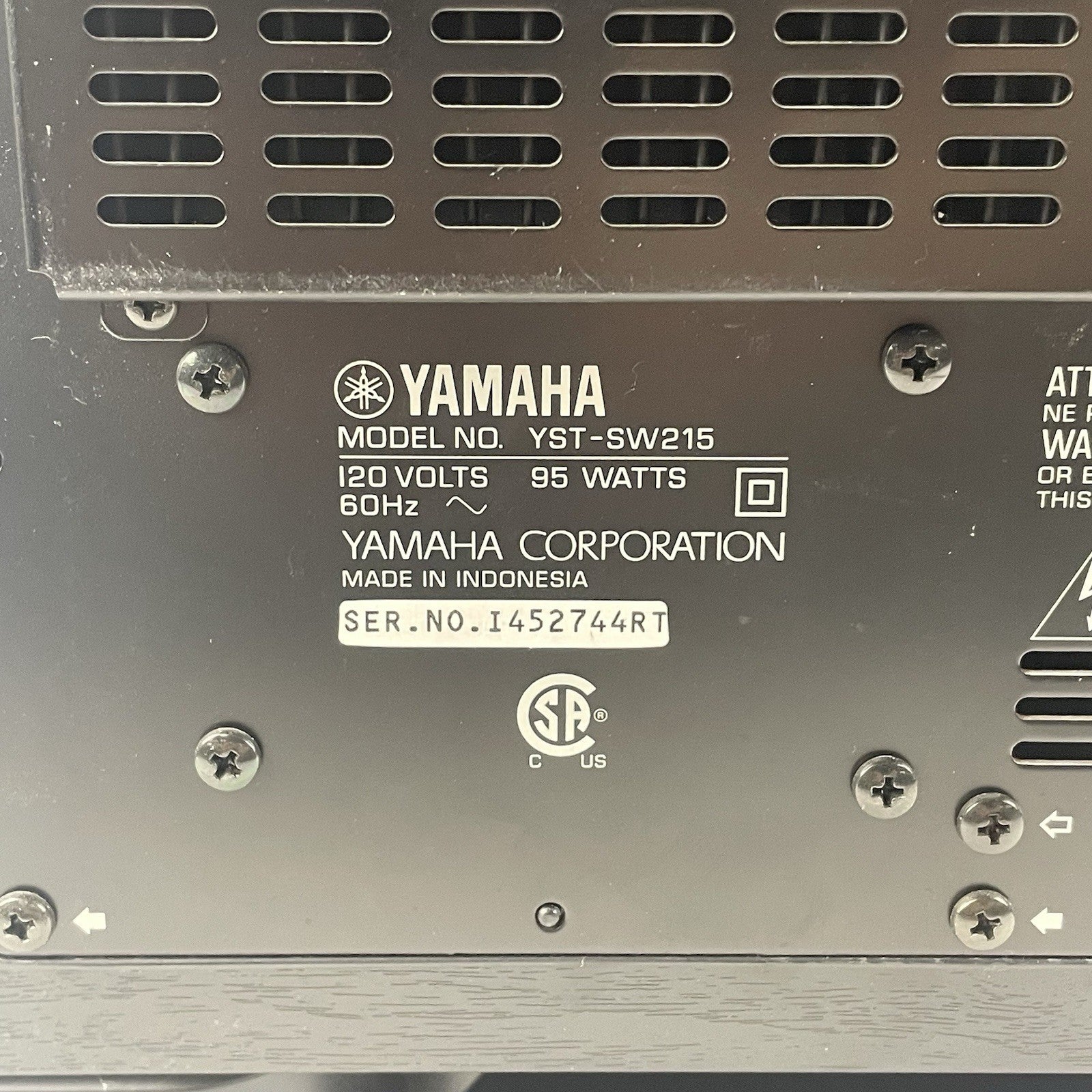 Yamaha Subwoofer YST-SW215 Powered Black Wood Grain 95 Watts7