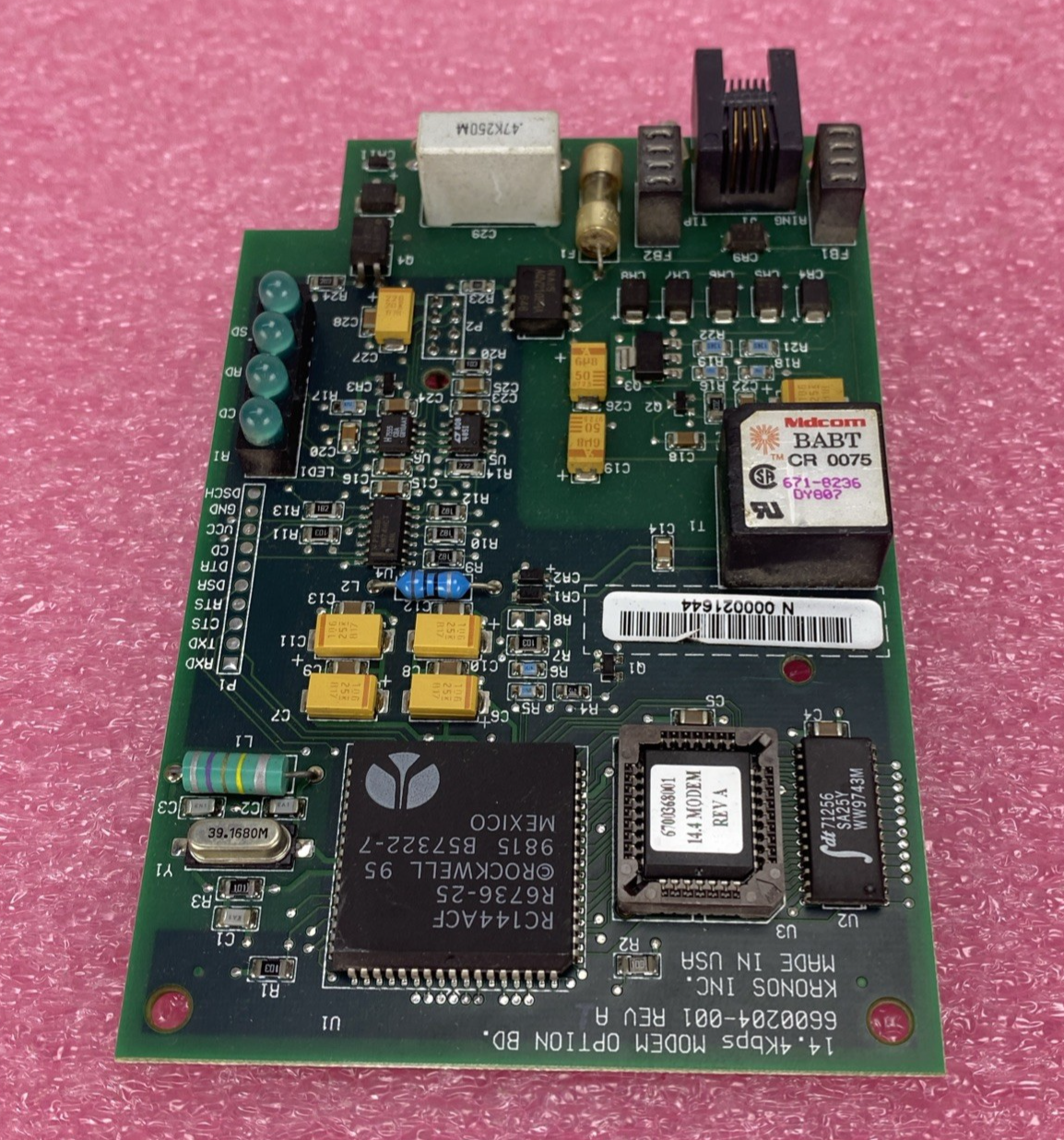 Kronos 6600204-001 Rev A 14.4Kbps Modem Card
