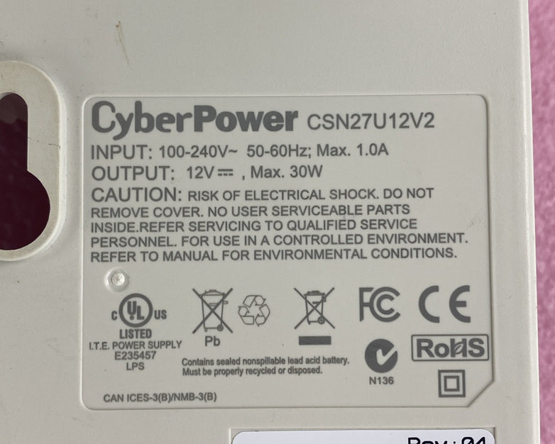 CyberPower CSN27U12V-NA2 Power Supply Power Tested No Battery No Power Cord