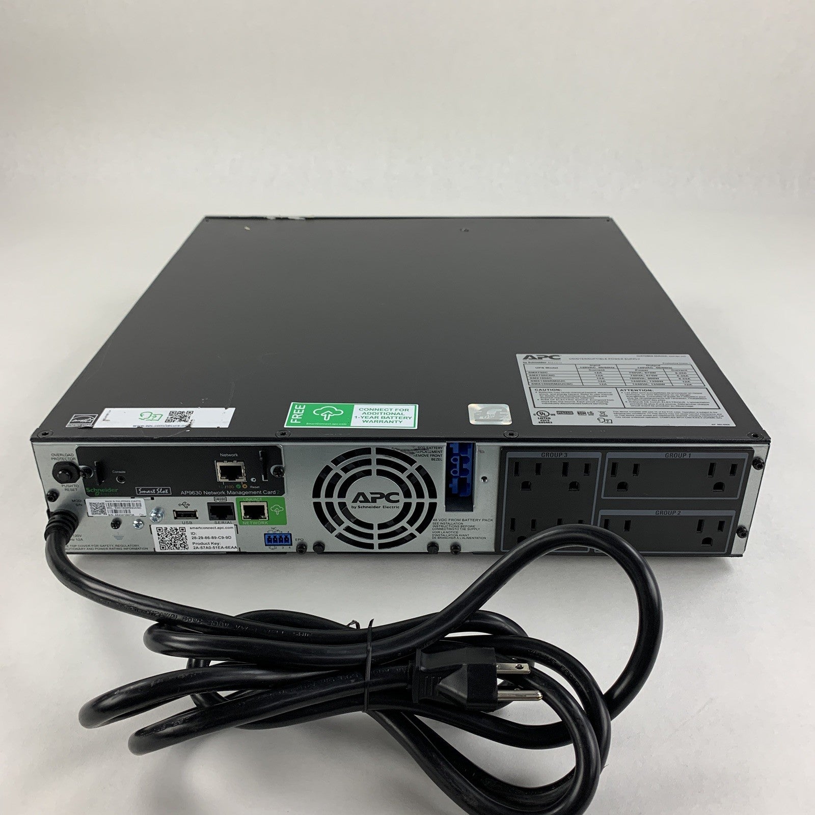 APC SMX1500RM2UCNC Battery Backup UPS w/ AP9630 No Batt No Caddy No FacePlate