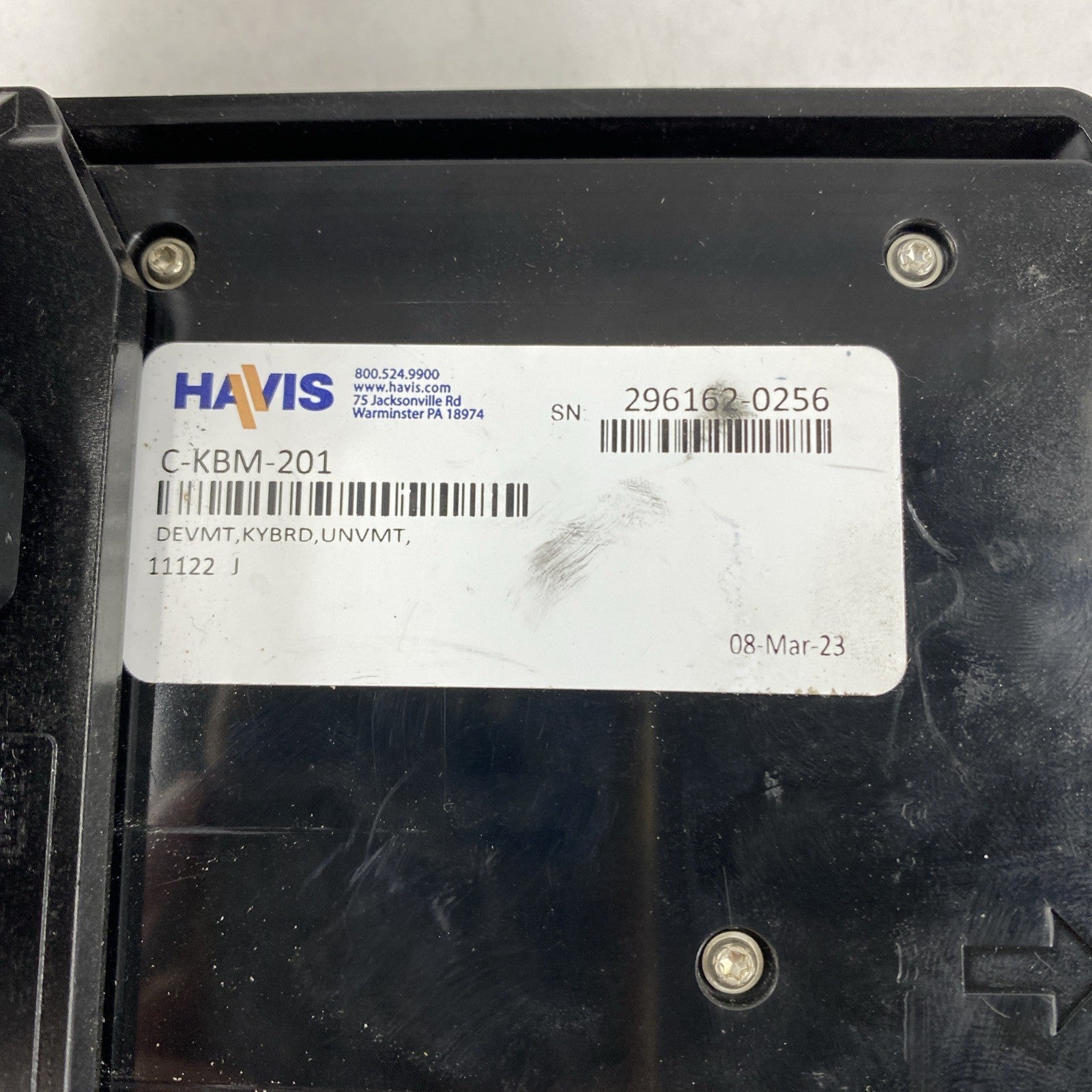 Harvis Rugged Keyboard Mounting Tray C-KBM-201 with Swivel Arm Mount MD-ARM-06032