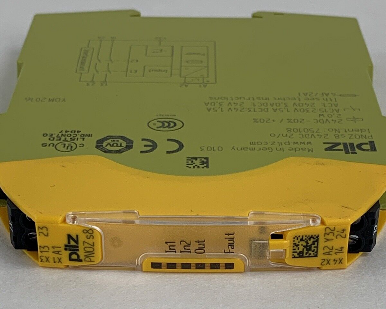 Pilz 750108 PNOZ s8 24VDC Contact Expansion Module Missing Terminal Untested