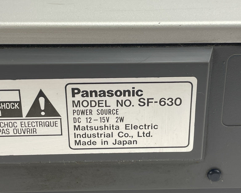 Panasonic SF-630 Automatic Turntable Untested No Belt