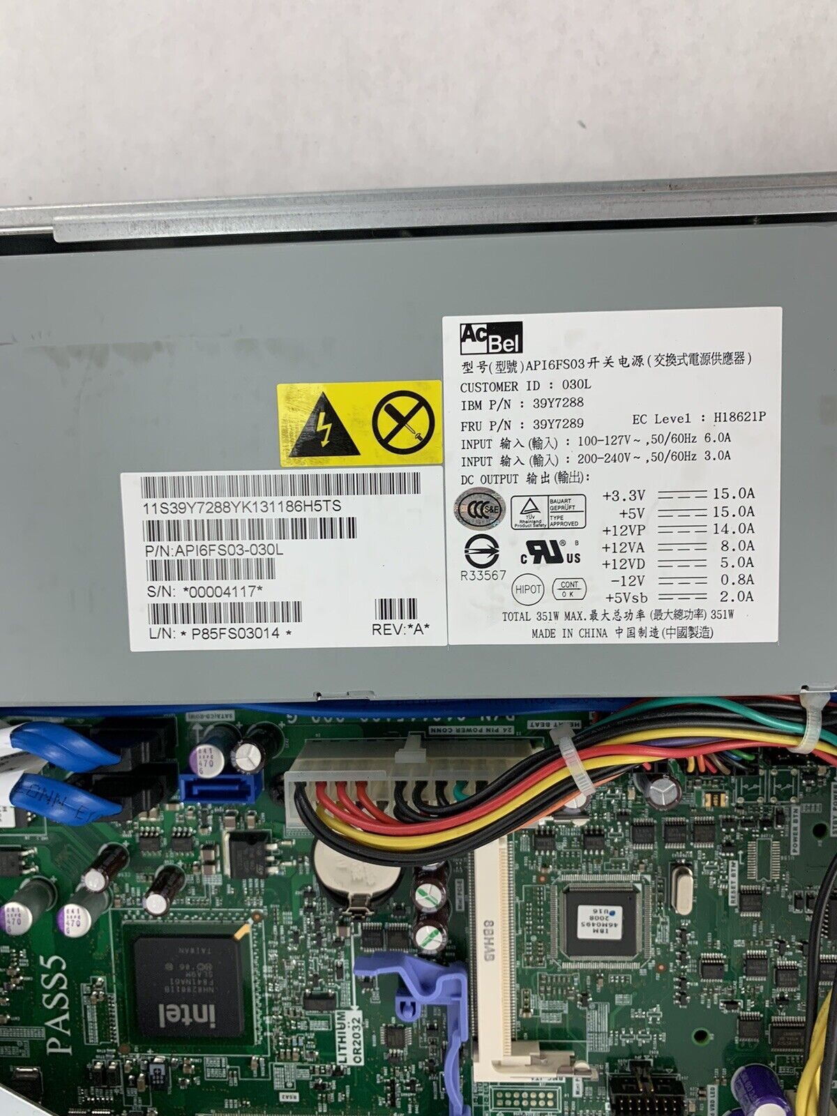 IBM System X 3250 M2 Core 2 Duo E8400 3.0 GHz 2 GB RAM Server No OS No HDD