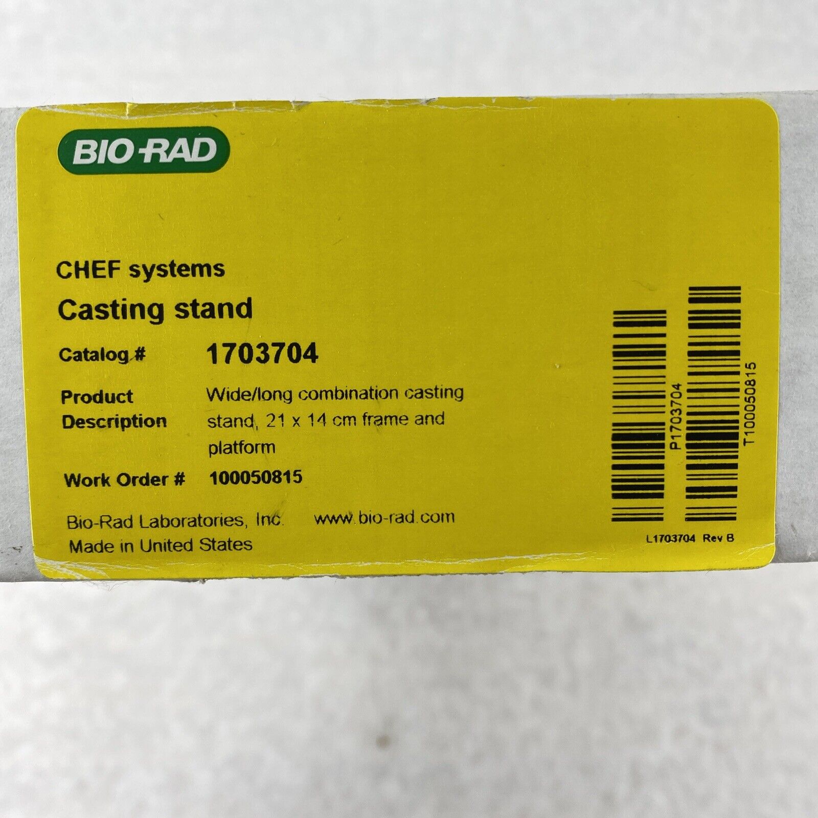 Bio-Rad 1703704 CHEF Wide Long Combination Casting Stand FRAME ONLY