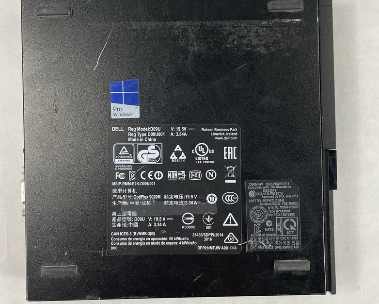 Dell OptiPlex 9020 Micro i5-4670T 2.30 GHz 8 GB Ram No M.2 No OS
