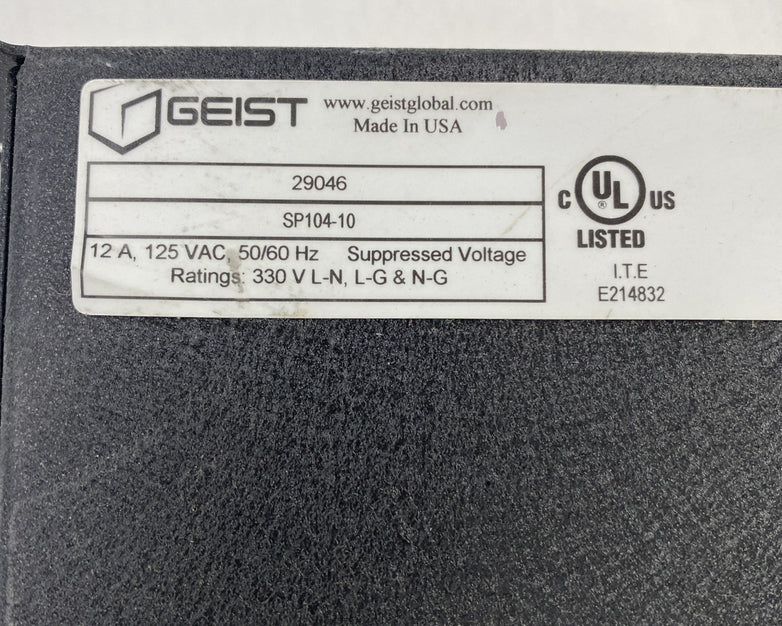 Geist SP104-10 Rack Mounted 10 Outlet Surge Protection