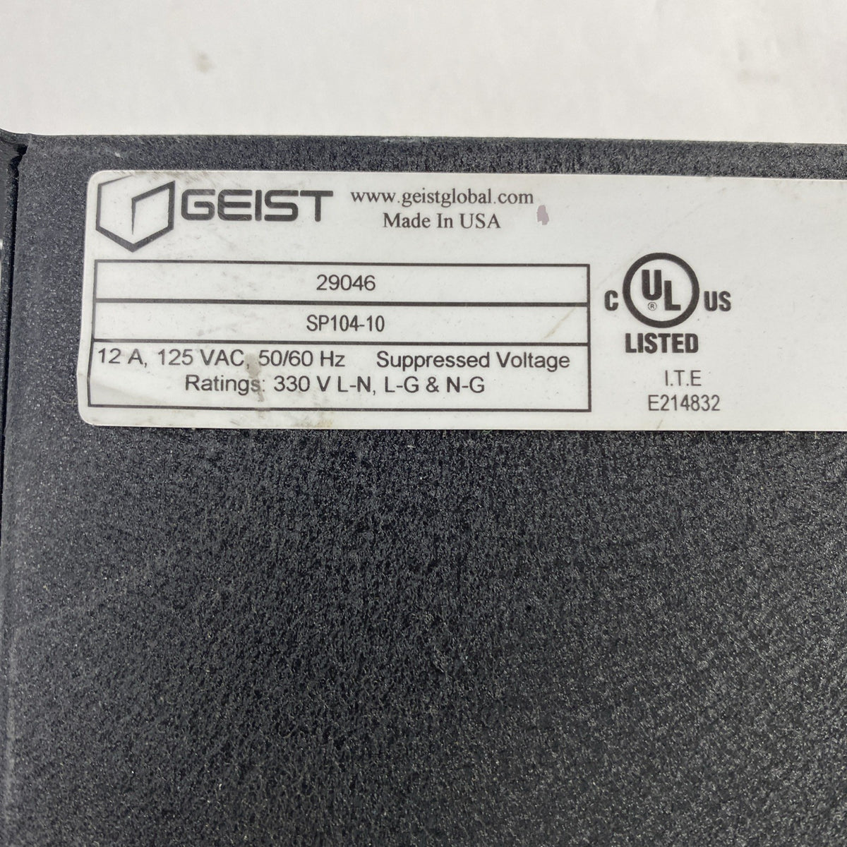 Geist SP104-10 Rack Mounted 10 Outlet Surge Protection9