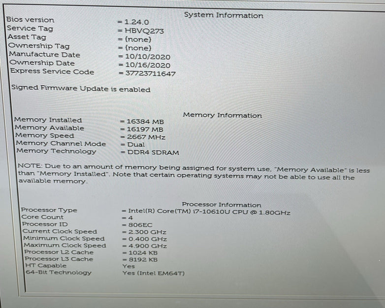 Dell Latitude 7410 14" i7-10610U 1.80GHz 16 GB RAM No SSD/OS/AC - Scratched Keys
