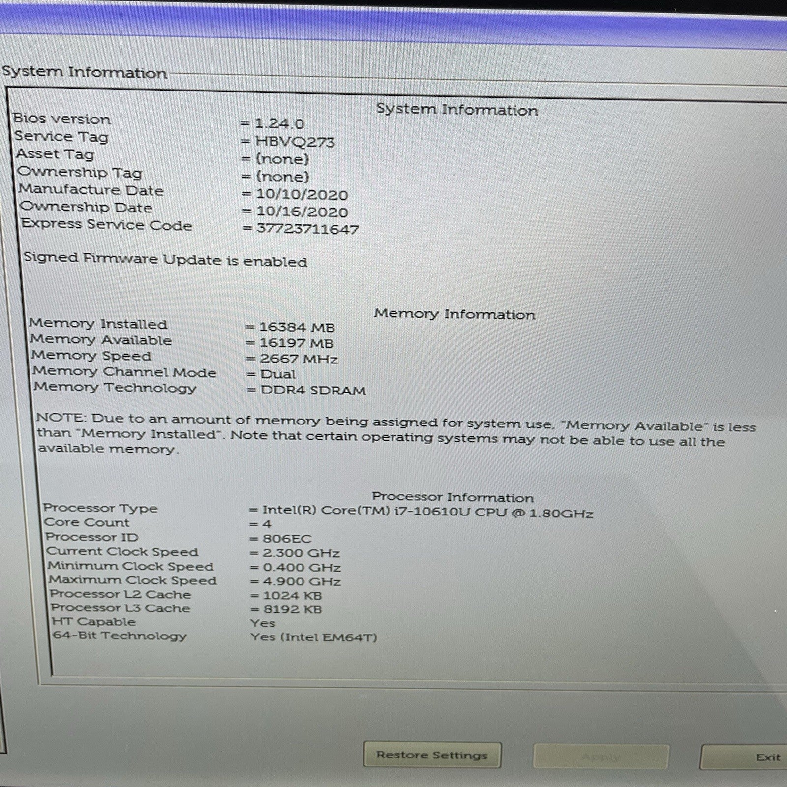 Dell Latitude 7410 14" i7-10610U 1.80GHz 16 GB RAM No SSD/OS/AC - Scratched Keys3