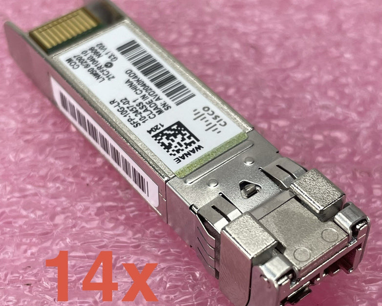 Cisco SFP-10G-SR Transceiver 10GBASE-SR 850nm SFP+ Lot of 14