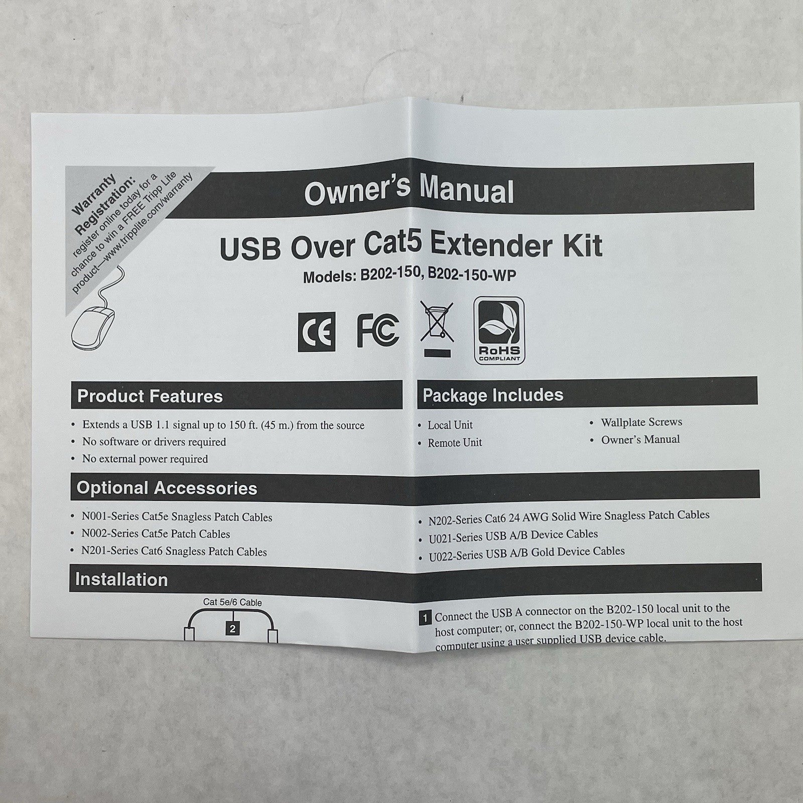 Tripp-Lite B202-150 USB Over Cat5 Extender
