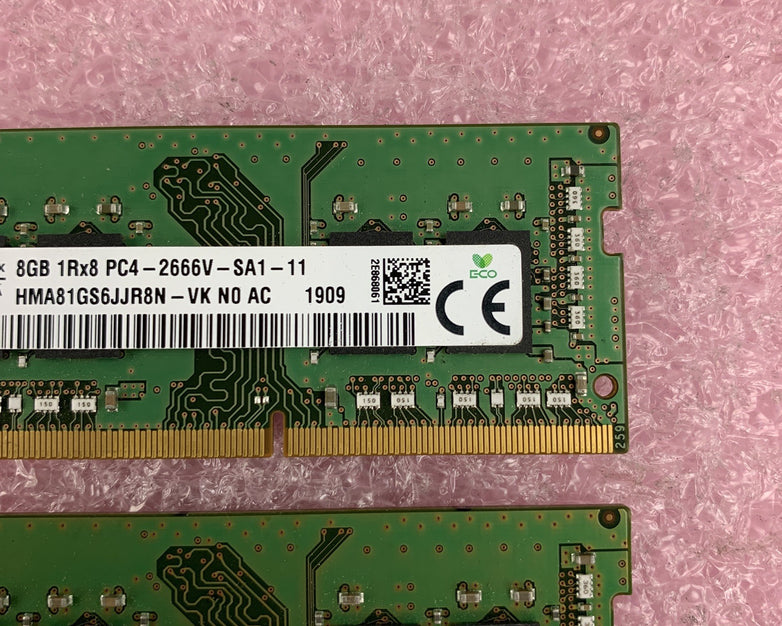 SK Hynix HMA81GS6JJR8N-VK N0 AC 8 GB DDR4 SODIMM Laptop Memory 2666HMz Lot  of 3