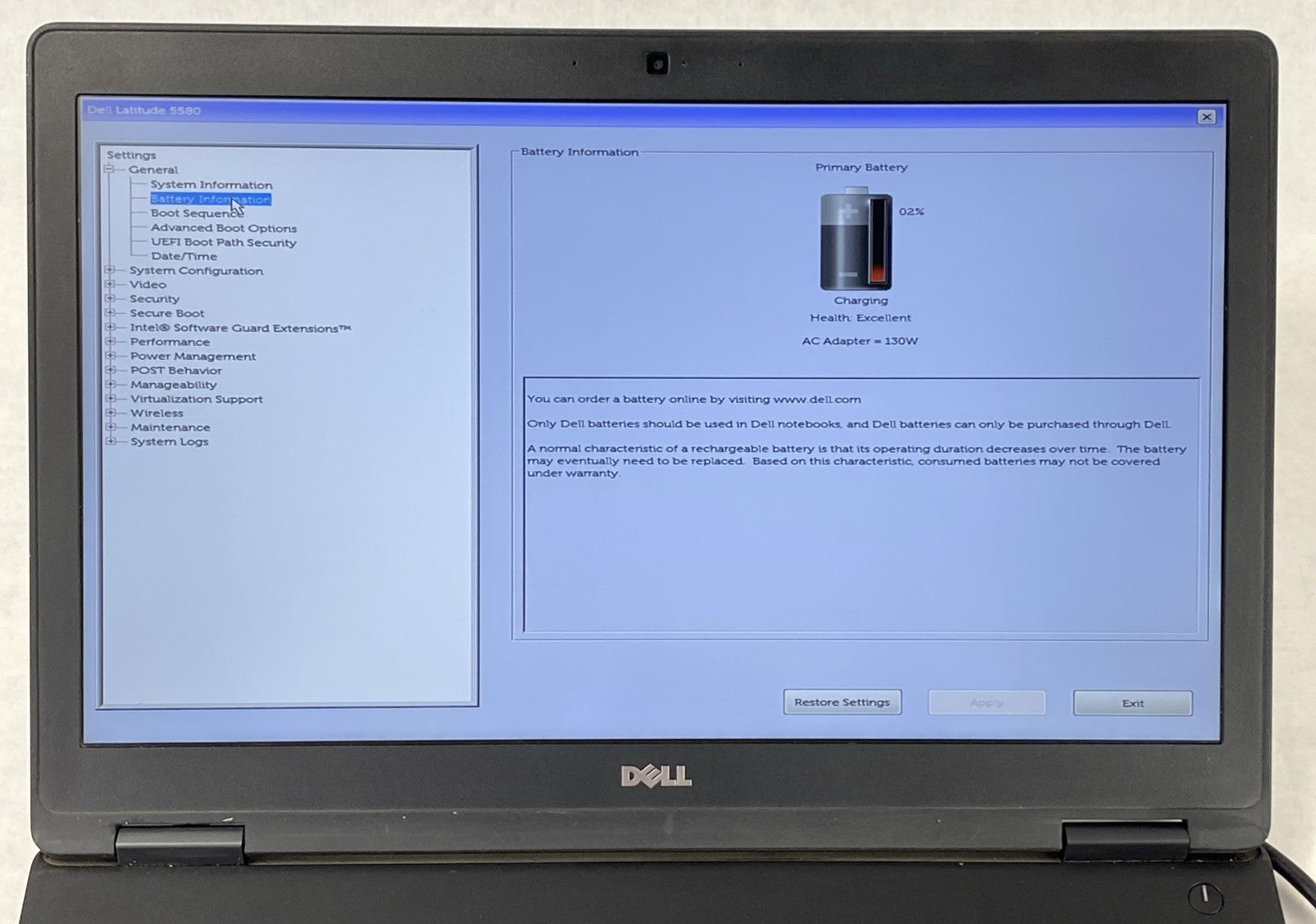 Dell Latitude 5580 Intel Core i5-6300U 2.40 GHz 8 GB RAM 15.6" No HDD No OS