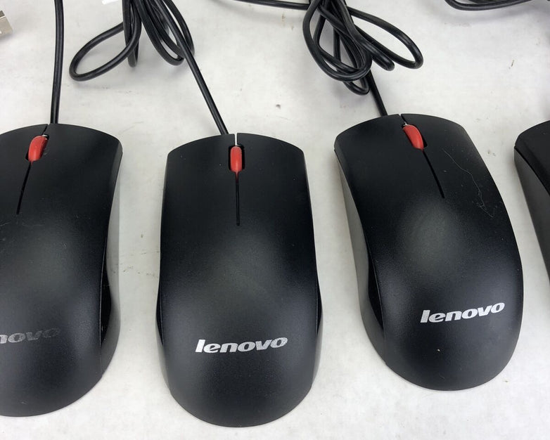 Lenovo MOEUUQA Black Wired USB Mouse (Lot of 4)