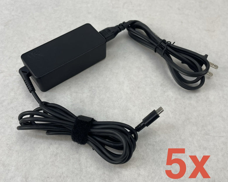 Lenovo ADLX45YCC2A 45W USBC Type-C AC Power Adapter Lot of 5