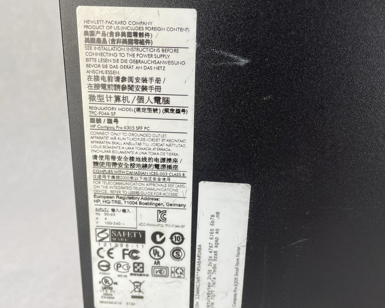 HP Compaq Pro 6305 SFF AMD A4-5300B 3.4 GHz 4 GB RAM No HDD No OS