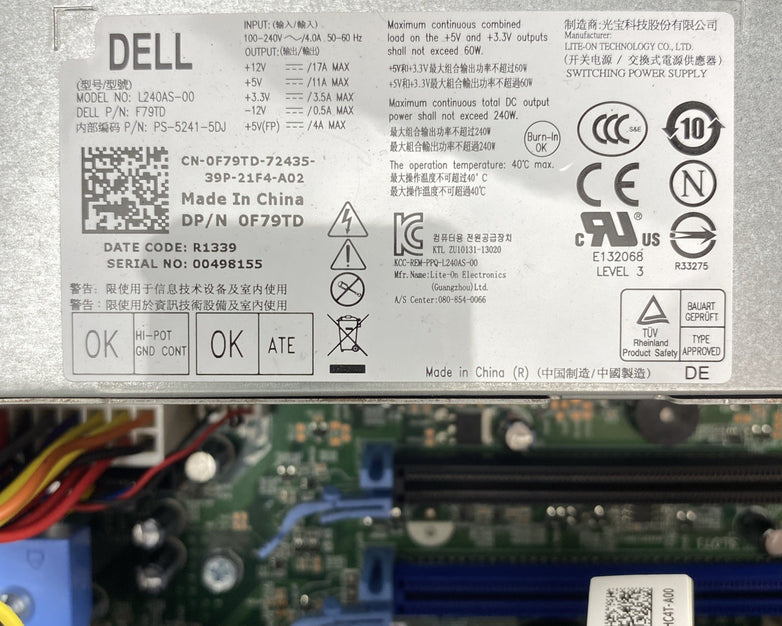 Dell OptiPlex 7010 SFF Intel Core i5-3470 3.20GHz 4GB RAM DVD No HDD No OS