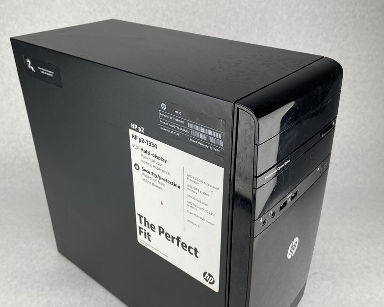 HP Pavilion P2-1334 MT AMD E1-1200 1.4GHz 4GB RAM No HDD No OS
