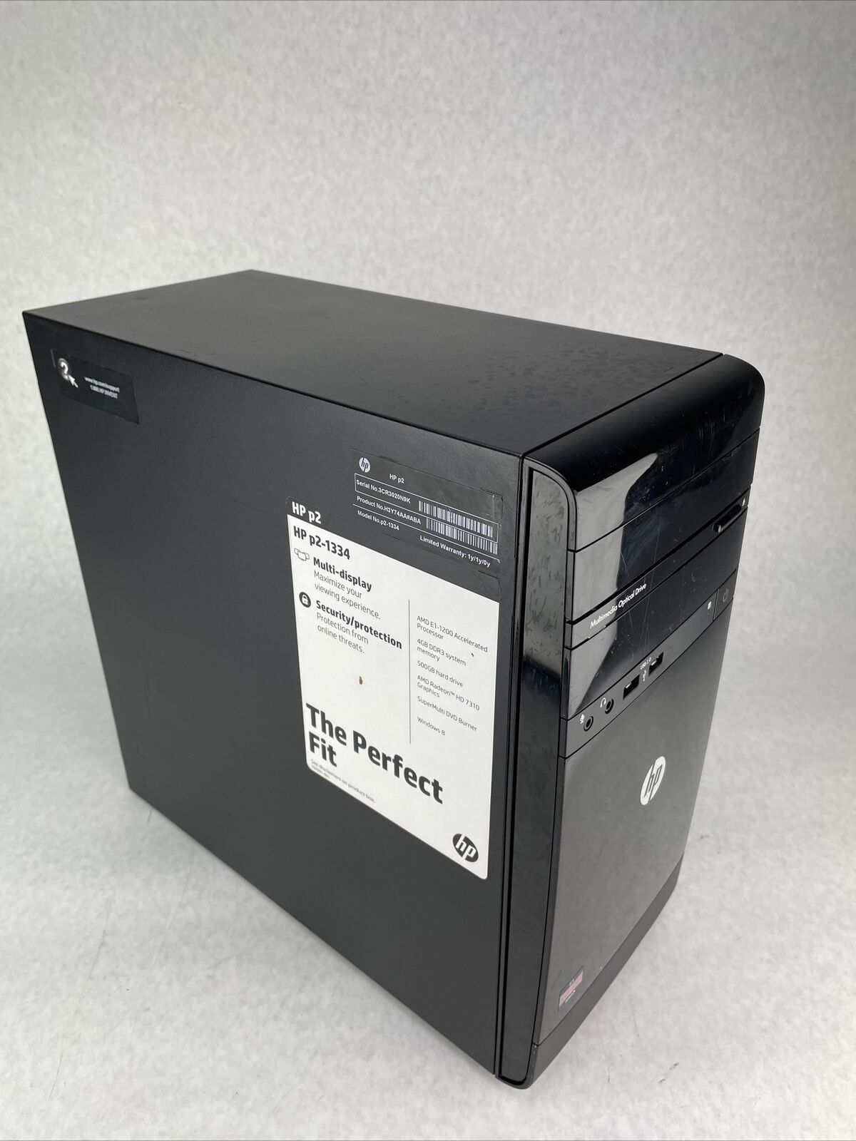 HP Pavilion P2-1334 MT AMD E1-1200 1.4GHz 4GB RAM No HDD No OS