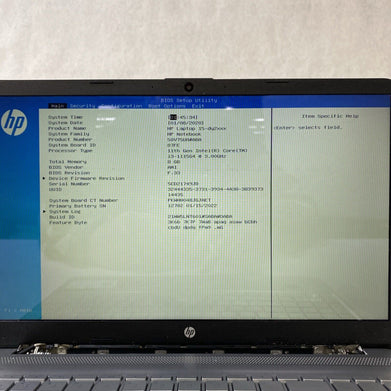 HP Laptop 15-dy2046nr 15.6" Intel Core i3-1115G4 3.0GHz 8GB RAM No AC HDD OS